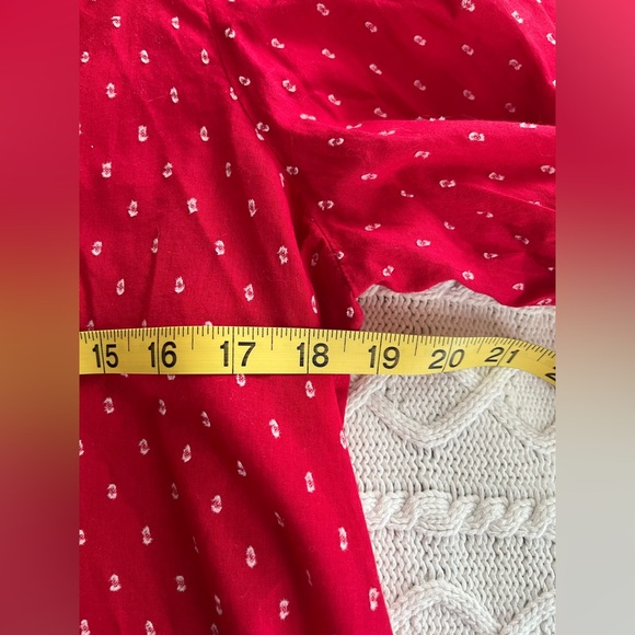 Loft Outlet Women's Red Puff Sleeve Top Cotton Blend Size Small - Picture 15 of 16